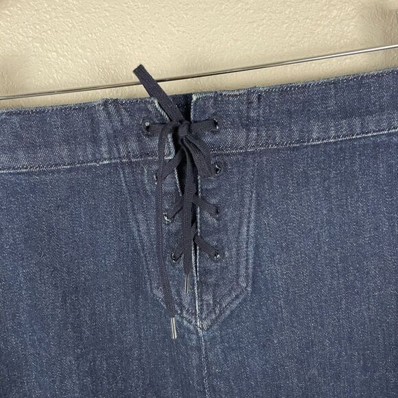 J Crew Womens 27 Lace Up Back Blue Denim Pencil Skirt - Picture 4 of 5